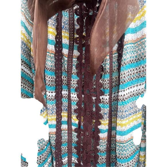 Ryu long sleeved balloon sleeved boho floral cotton floral  embroidered blouse - Picture 5 of 14